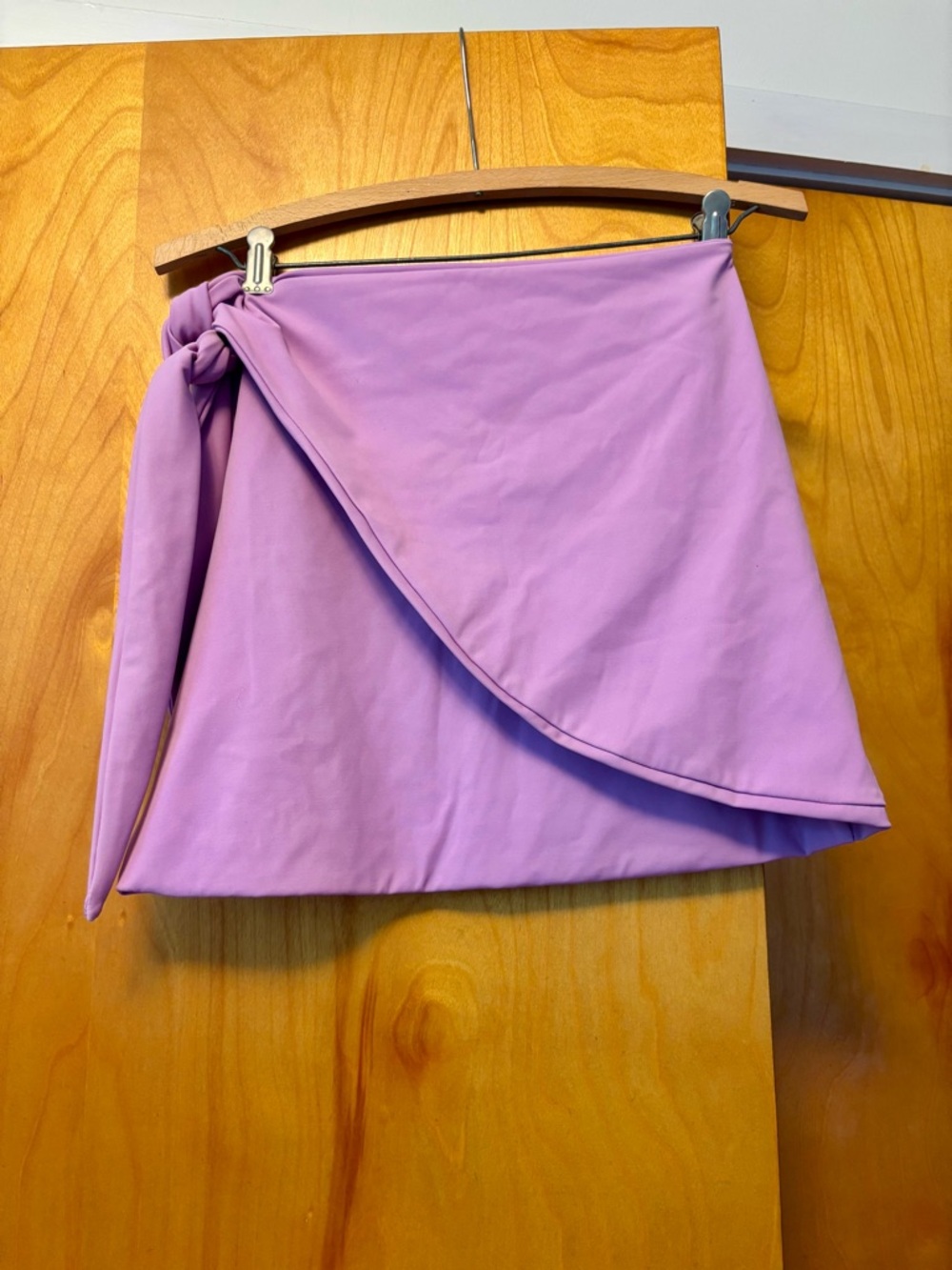 Lavender Wrap Mini Swim Skirt with Side Tie TA3